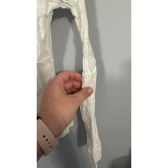 SO White Fitted Button Down Shirt 100% Cotton Juniors Size Small Long Sleeves - Picture 7 of 7